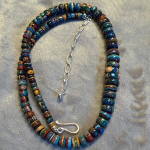 Jay King Calsilica Beaded Necklace – Sterling Silver – NEW(210)